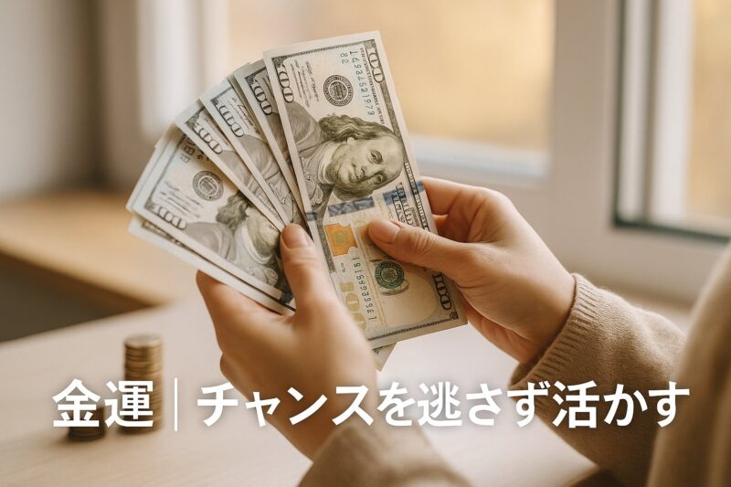 金運|チャンスを逃さず活かす